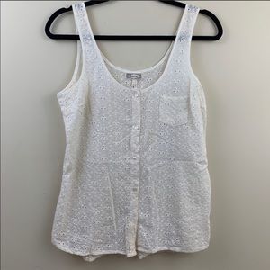 Kirra Cream Floral Embroidered Tank